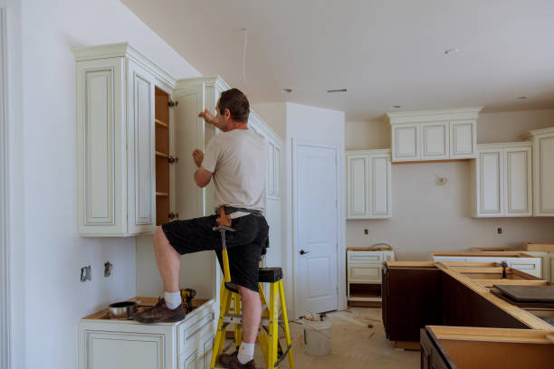 Kitchen island installation in New Lisbon by JMT Kitchen Cabinet